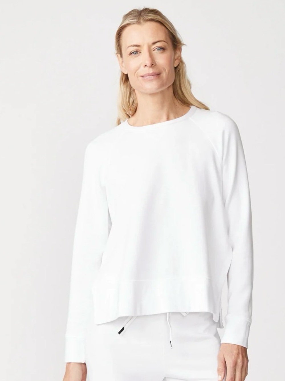 Anthropologie stateside Luxury Loungewear White Crewneck Long Sleeve sweatshirt